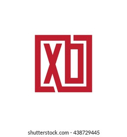 XO initial letters looping linked square logo red