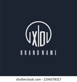 XO initial monogram logo with circle style dsign