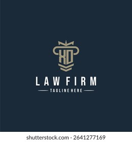 XO initial monogram logo law firm with pillar design