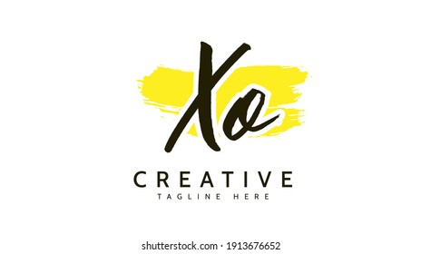 XO Initials, handwriting logo vector