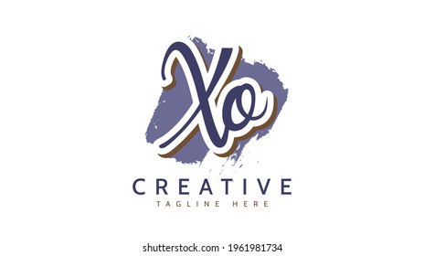 XO Initials, handwriting logo vector