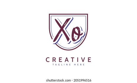 Iniciales XO, vector de logotipo de escritura a mano