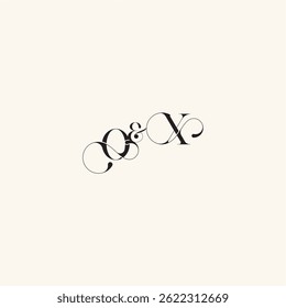 XO letter elegancy and beauty in one look wedding caligraphic logo with monogram concept