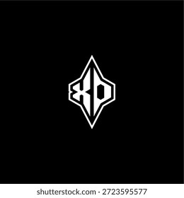 XO letra inicial logotipo esport conceito techno estilo de corrida design moderno monograma de jogos