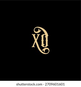 XO letter initial royal concept Barock style design monogram modern logo