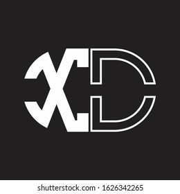 XO Letter logo monogram with oval shape negative space design template