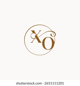 XO letter luxurius feeling with flow circle fows wedding logo monogram elegant style