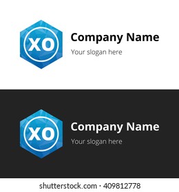 XO Letters , Abstract Polygonal Background Logo, design for Corporate Business Identity, Alphabet letter