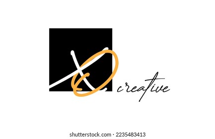 Letras XO diseño creativo moderno del logotipo del tipo de letra