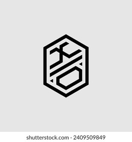 XO line geometric monogram with high quality professional design that will print well