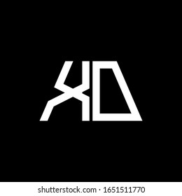 Logotipo XO monograma abstracto aislado en fondo negro