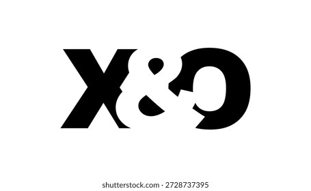 XO logo design in bold style. Black white identity symbol. Modern typography emblem. Corporate branding icon. Minimal business template.
