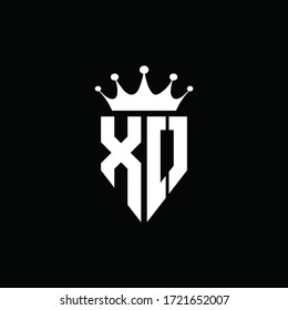 XO logo monogram emblem style with crown shape design template