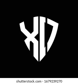 XO logo monogram with shield shape design template