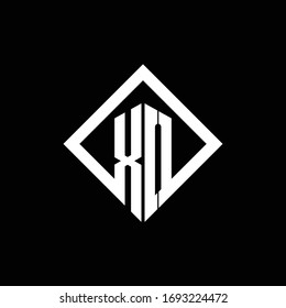 Monograma del logotipo XO con plantilla de diseño de estilo giratorio cuadrado