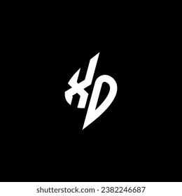 XO monogram esport logo design with cool shape concept in vector