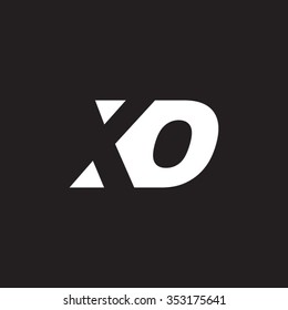 XO negative space letter logo black background