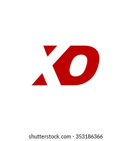 XO negative space letter logo red