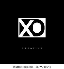 XO Negative Space Monogram – Minimalist Black and White Letter mark Logo for Creative Branding, Fashion Identity and Modern Design Concepts
