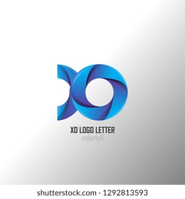 xo o x circle lowercase design of alphabet letter combination with infinity suitable as a logo for a company or business - Vector