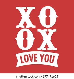 XO OX Love You Vector Illustration | Valentine's Day, Sweetest Day, Wedding Invitation