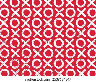 Xo Xo Scribble Seamless Vector Pattern. Happy Valentine's Day, Merry Christmas and New Year Hand-Drawn Brush Stroke Snow Letters. Holiday Wrapping Seamless Pattern with Text