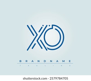 XO Technology Letter Logo Template. This tech letter logo is a graphic mark that uses letters to represent a technology company.