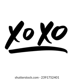 xo xo vector lettering. Hand written sign. typography. Motivational quote. Calligraphy postcard poster graphic design lettering element