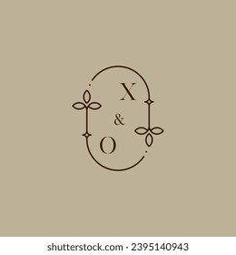 XO wedding initial logo in high quality professional design that will print well across any print media