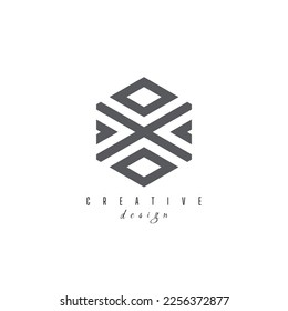 Diseño de logotipo de carta creativa y minimalista X O OX Xo editable en formato vectorial