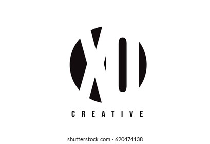 XO X O White Letter Logo Design with Circle Background Vector Illustration Template.