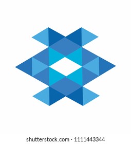 XO, XD, O, OX,OD initials triangle blue diamond logo