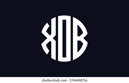 Plantilla de logotipo XOB Circle Emblem Resumen Monograma Letra Mark Vector