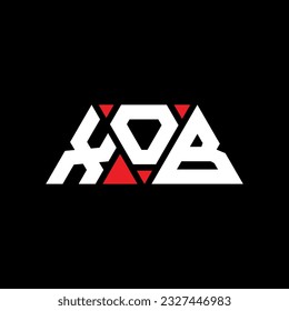 Diseño del logotipo de la letra del triángulo XOB con forma de triángulo. Monograma de diseño del logotipo del triángulo XOB. Plantilla de logotipo vectorial de triángulo XOB con color rojo. Logo triangular XOB Diseño sencillo, elegante y lujoso.