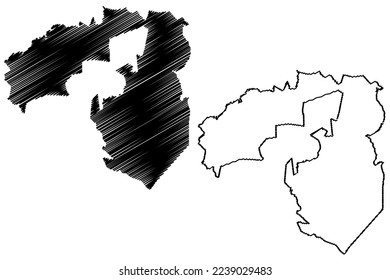 Xochihuehuetlan municipality (Free and Sovereign State of Guerrero, Mexico, United Mexican States) map vector illustration, scribble sketch Xochihuehuetlan map