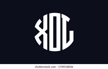 XOL Circle Emblem Abstract Monogram Letter Mark Vector Logo Template