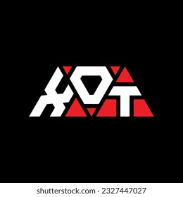 XOT triangle letter logo design with triangle shape. XOT triangle logo design monogram. XOT triangle vector logo template with red color. XOT triangular logo Simple, Elegant, and Luxurious design.