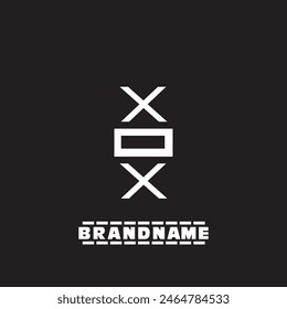 Diseño de Vector de logotipo de carta de XOX color blanco sobre fondo de color negro Diseño de logotipo de carta de XOX
