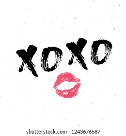 Xoxo Brush Lettering Sign Grunge Calligraphic Stock Vector (Royalty ...