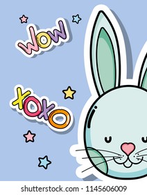 Xoxo cute card with cartoons