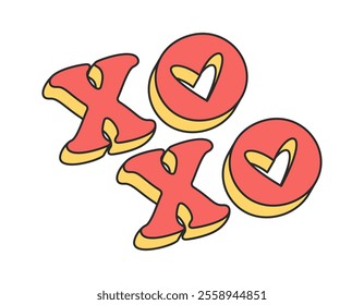 Xo-xo exclamation comic phrase design