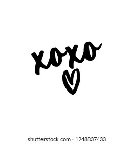 XoXo - Greeting card text - Calligraphy phrase for Christmas or other gift. Modern brush lettering phrase. Hand drawn design elements, Xmas greetings cards, invitations. Holiday quotes.