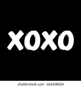Xoxo hand drawn lettering vector art illustration. Perfect design element for banner, flyer, postcard or poster