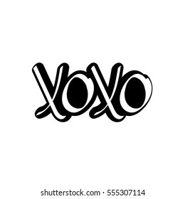 Xoxo Hugs Kisses Isolated Sticker Calligraphy Stock Vector (Royalty ...