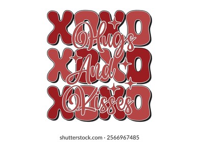 Xoxo Hugs and Kisses Valentine's Day T-shirt Design