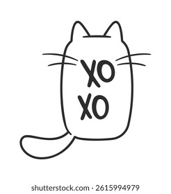 Xo-xo kitten frame speech bubble
