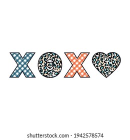 XOXO Leopard With Abstract Vector Seamless Pattern #32