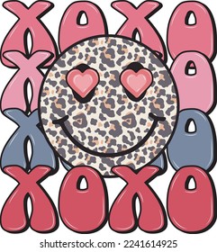 Xoxo Leopard Smile Face T-shirt