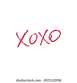 Xoxo Modern brush Handwritten calligraphy. Vector isolated on white background. Ink hand drawn calligraphic design element for photo overlays, posters, greeting cards, textile print, blog, sticker.