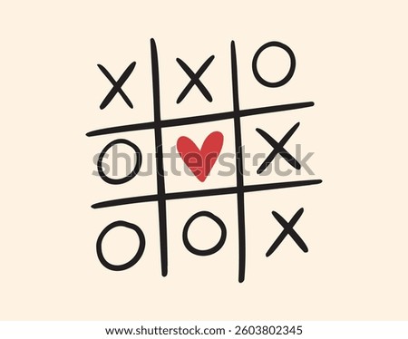 Xoxo phrase vector lettering. Modern brush poster calligraphy. Romantic a game of tic tac toe love print . Vector illustration